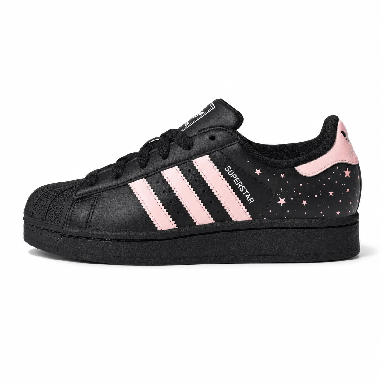 Детские кроссовки для скейтбординга с ручной росписью Adidas Originals Superstar 2, Черный