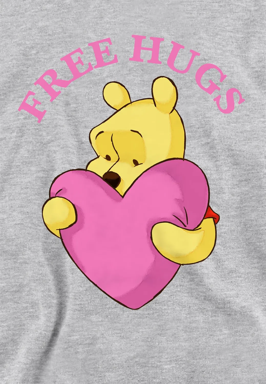 Детский худи Athletics Heather Winnie the Pooh Free Hugs Valentine's Day Disney, Grey — фото 2