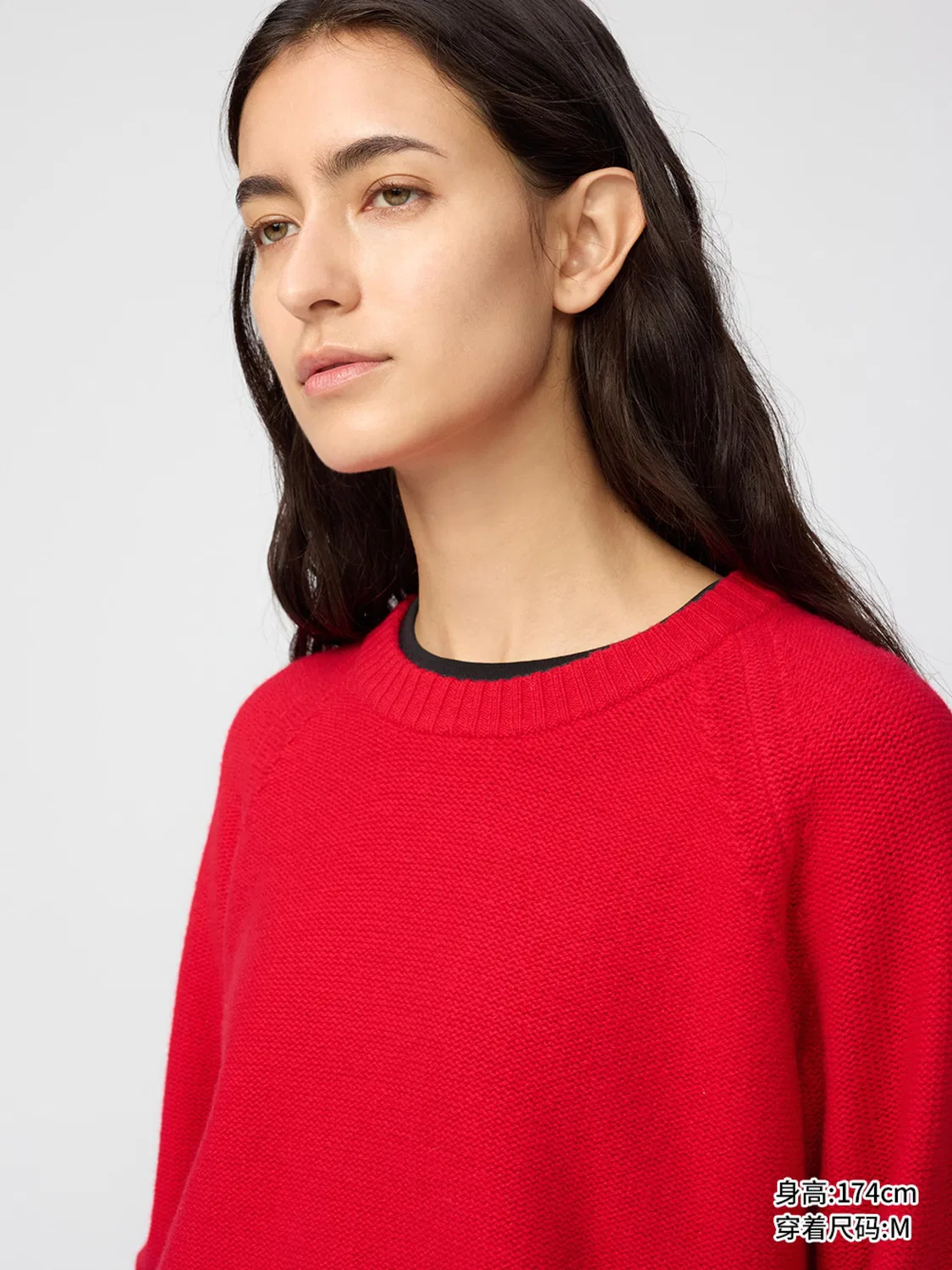 Свитер с круглым вырезом из мягкой шерсти Uniqlo, бежевый — фото 3