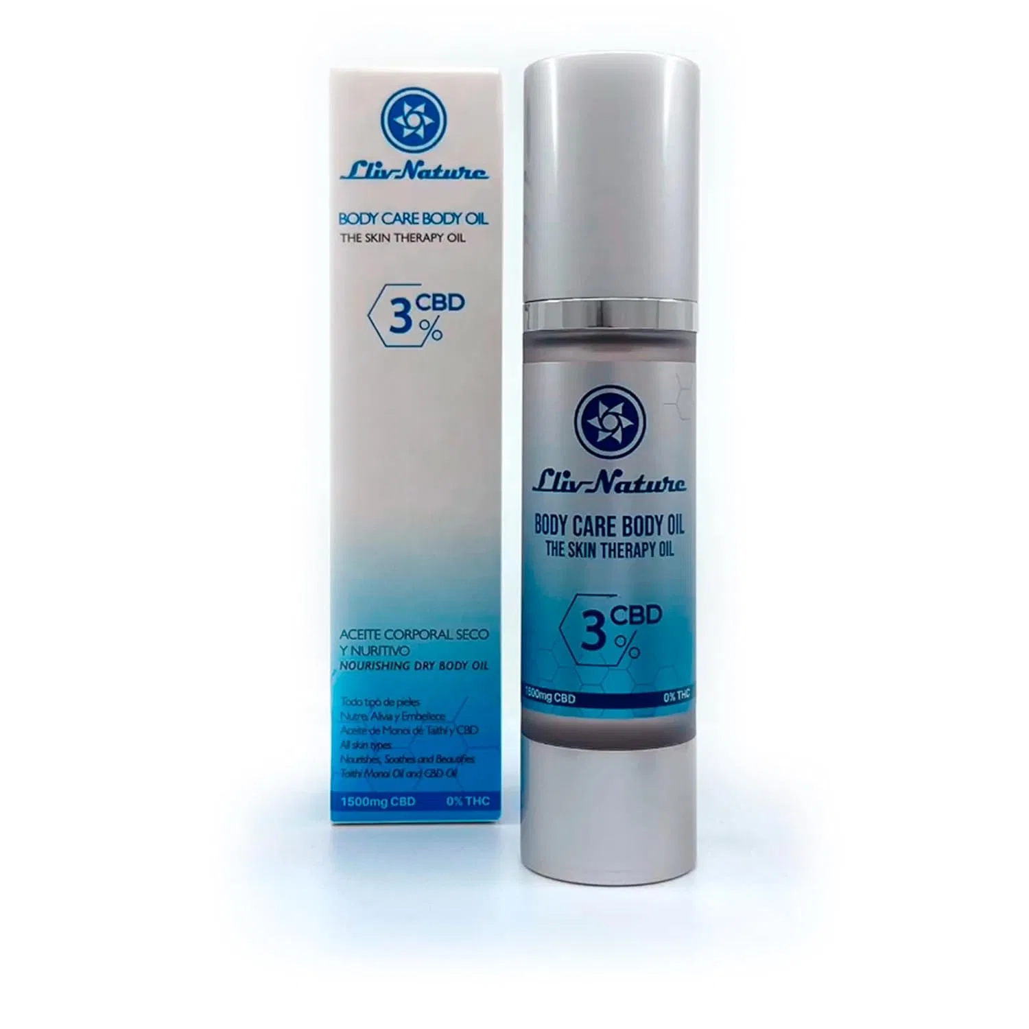 Масло для тела Dry & Nourishing Body Oil, LLIVNATURE, 50 мл, 1500 мг CBD & Taithi Monoi Oil