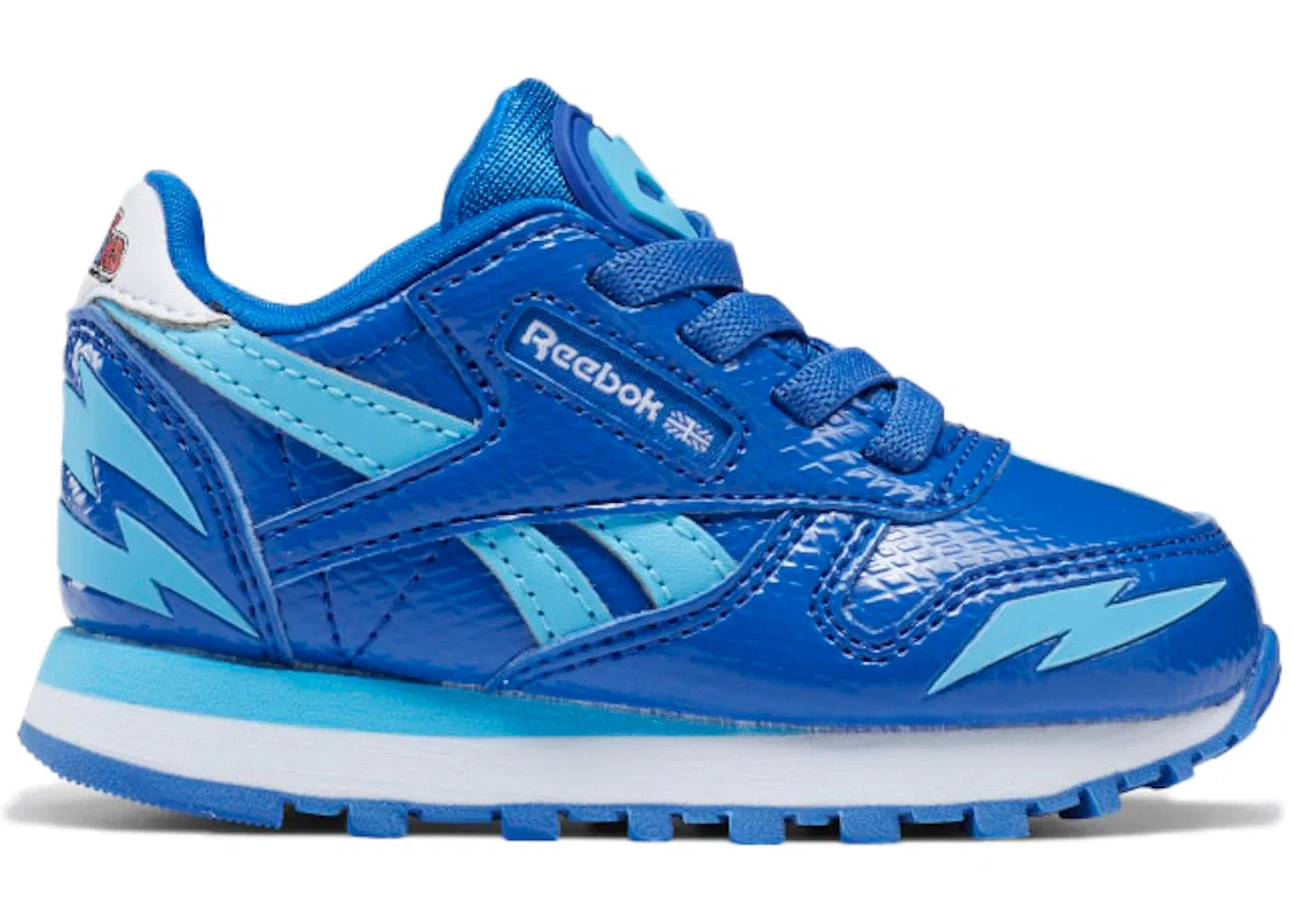 Детские кроссовки с принтом Reebok Classic Leather, Vector Blue/Blue Blink/Footwear White