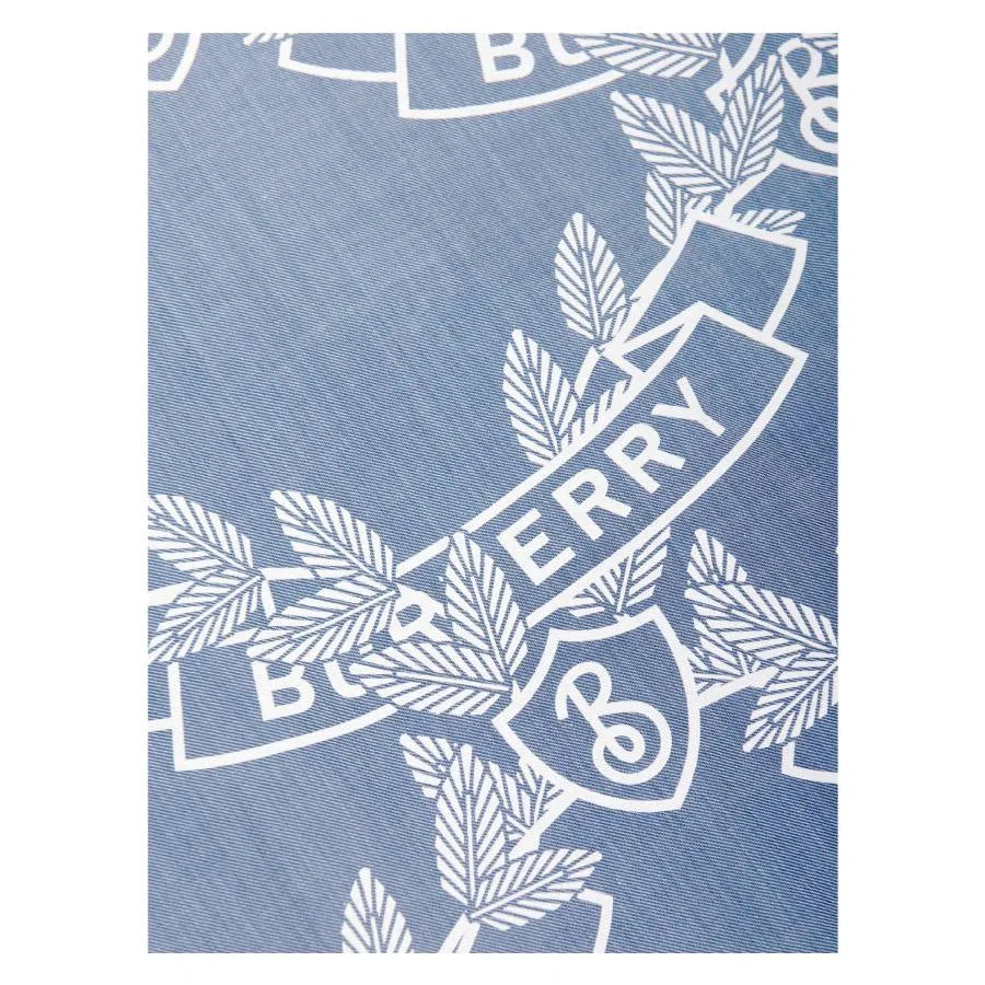 Детская рубашка с принтом Oak Motif Kids Oak Motif Print Chambray Shirt Burberry, Pale Blue Ip Pat — фото 3