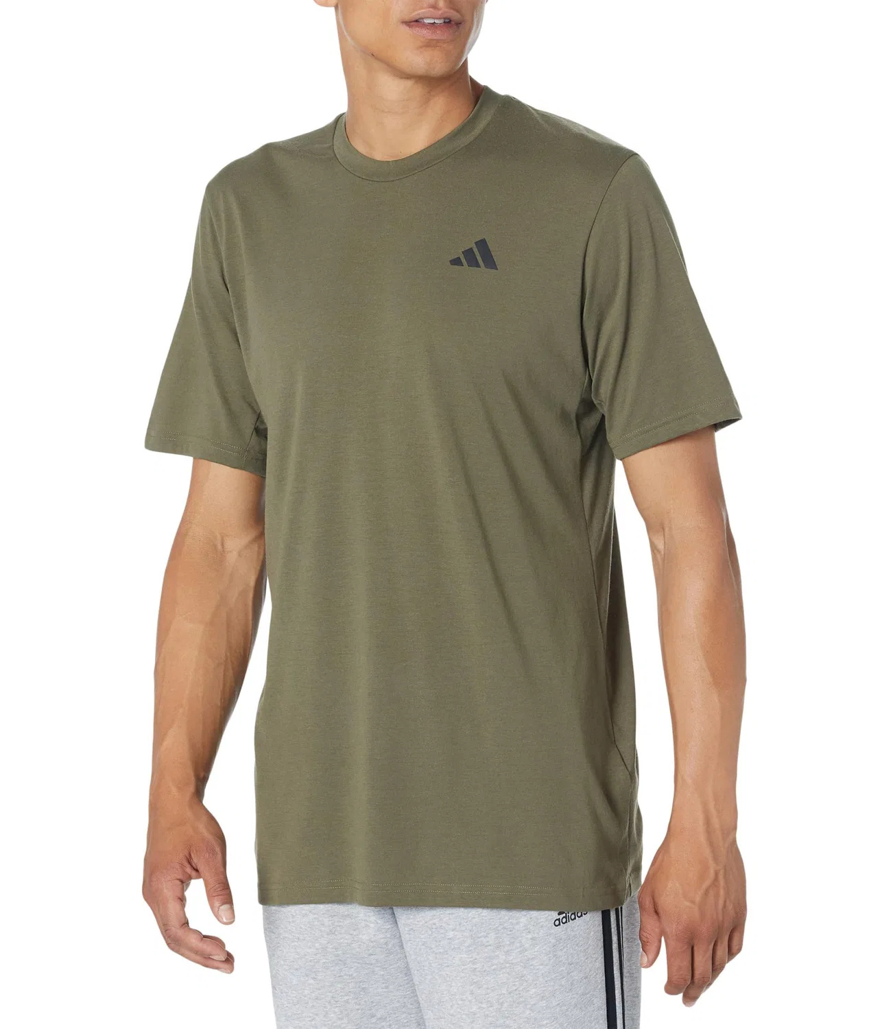 Мужская футболка с принтом Train Essentials Training Tee adidas, Olive Green/Black