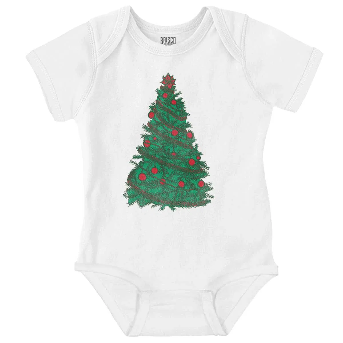 Детское боди-комбинезон с принтом Classic Vintage Christmas Tree Brisco Brands, White