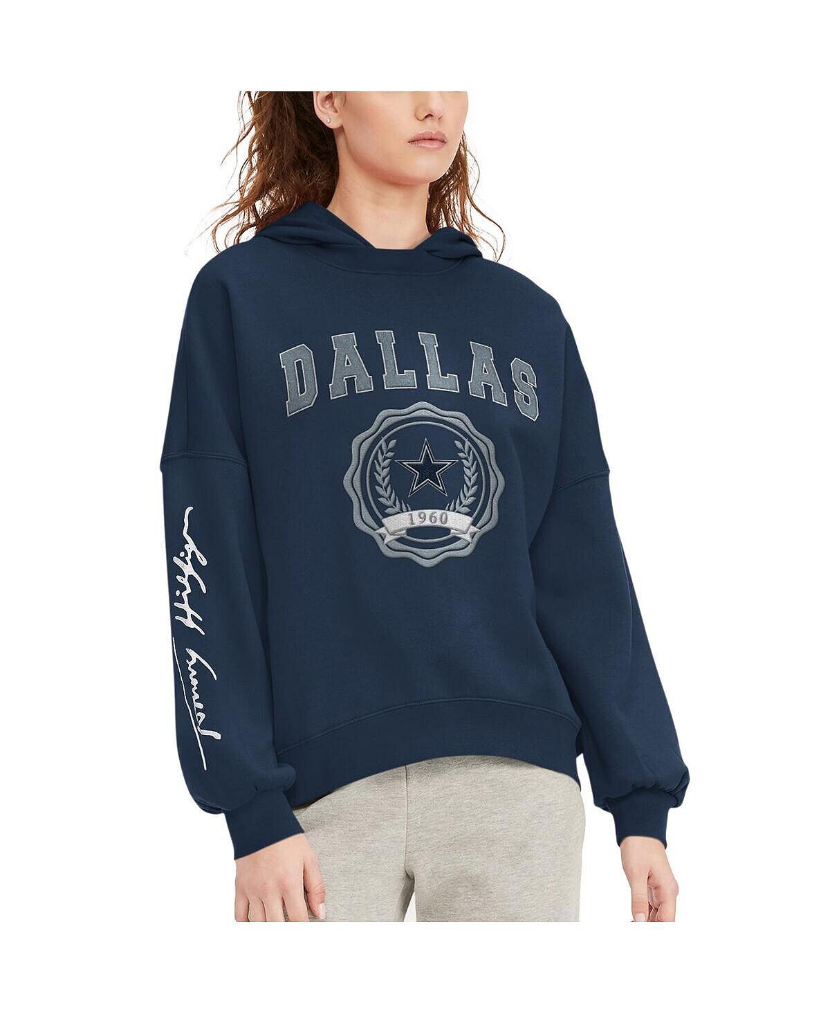 Женский темно-синий пуловер с капюшоном Dallas Cowboys Becca с заниженными плечами Tommy Hilfiger, темно-синий — фото 3