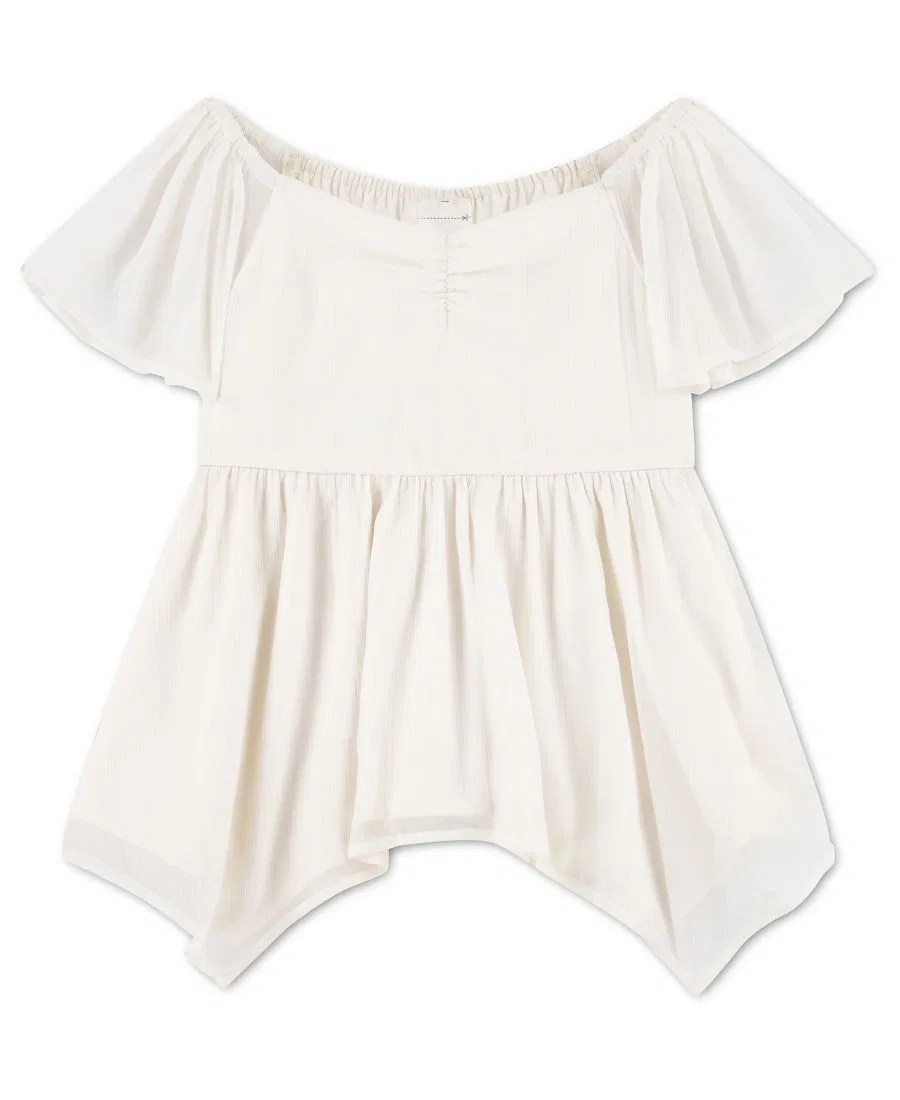 Топ-бабушка с воланами, без рукавов abercrombie kids, White