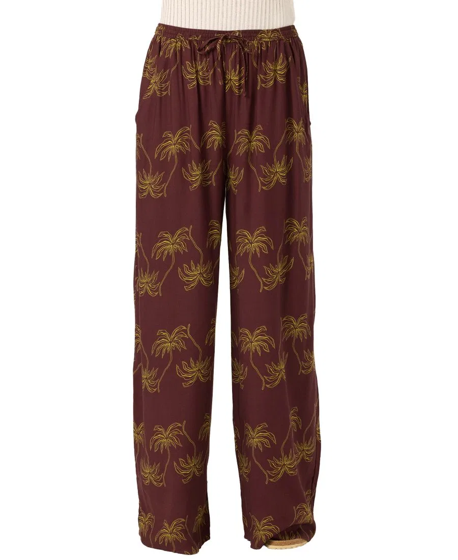 Штаны свободного кроя с широкой штаниной O'Neill Rosalie Palm Stripe, Chocolate — фото 4