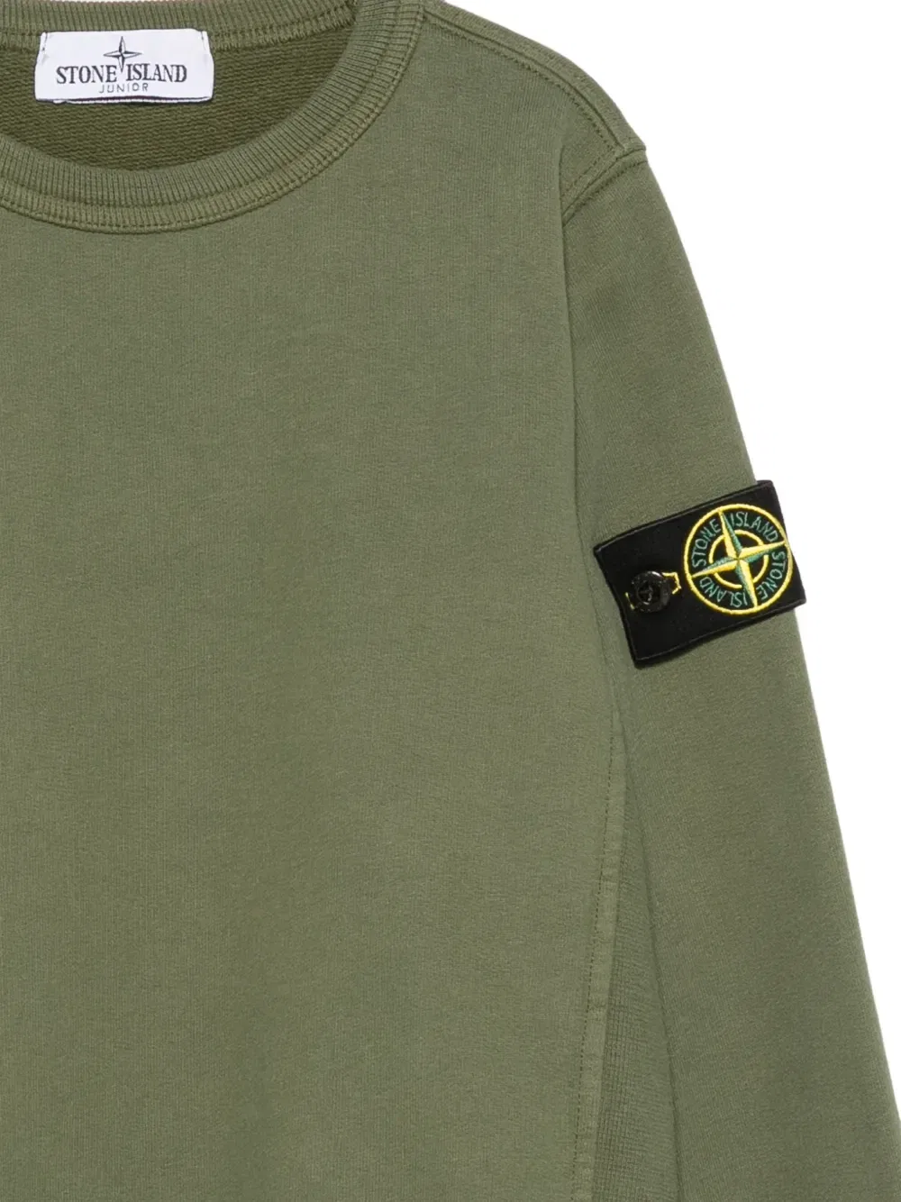 Свитшот с компасом Stone Island Junior, зеленый — фото 3