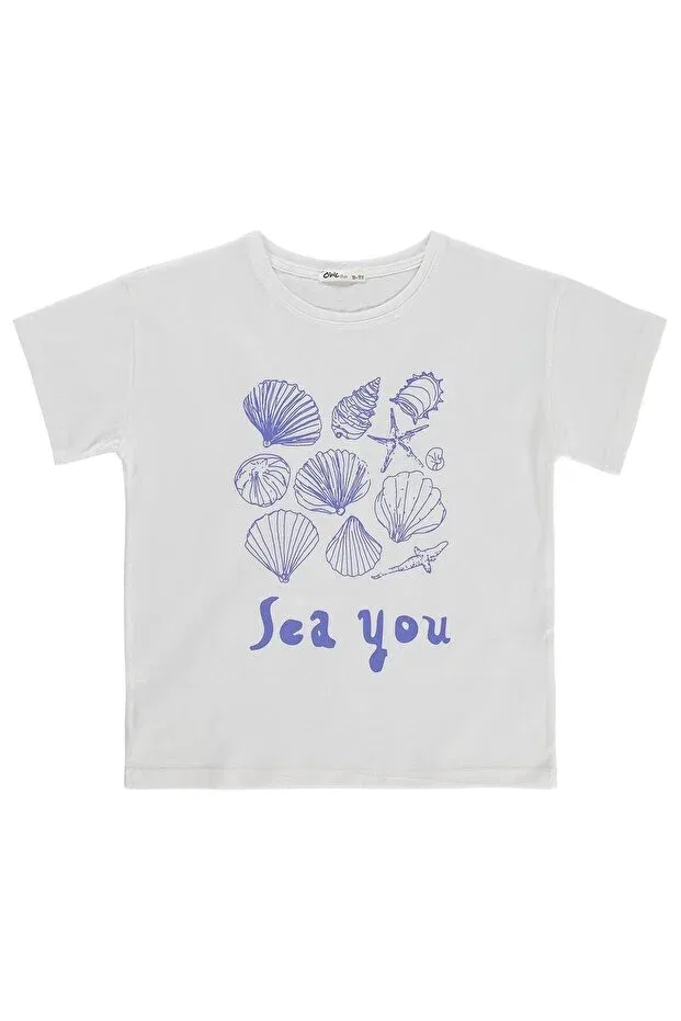 Детская футболка для девочек с принтом See You Printed Civil Girls, Off White