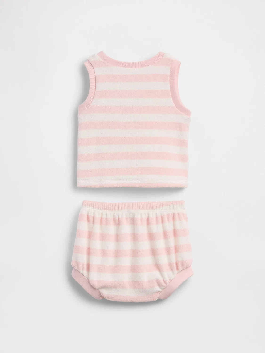 Комплект из топа и шорт с полосками, модель Terry Stripe Gap, розовый — фото 2