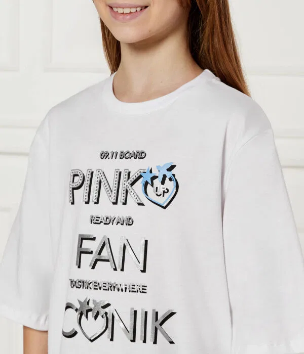 Детская футболка свободного кроя T-Shirt Pinko Up, белый — фото 4