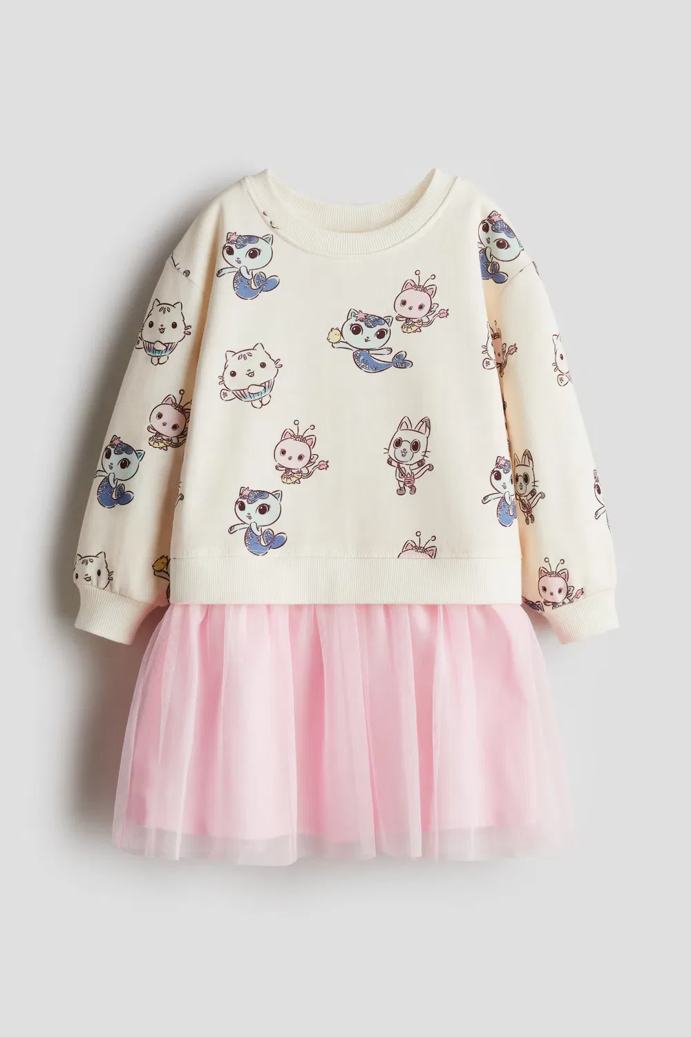 Платье-Толстовка с принтом и юбкой из тюля H&M, Cremefarben/Gabby'S Dollhouse