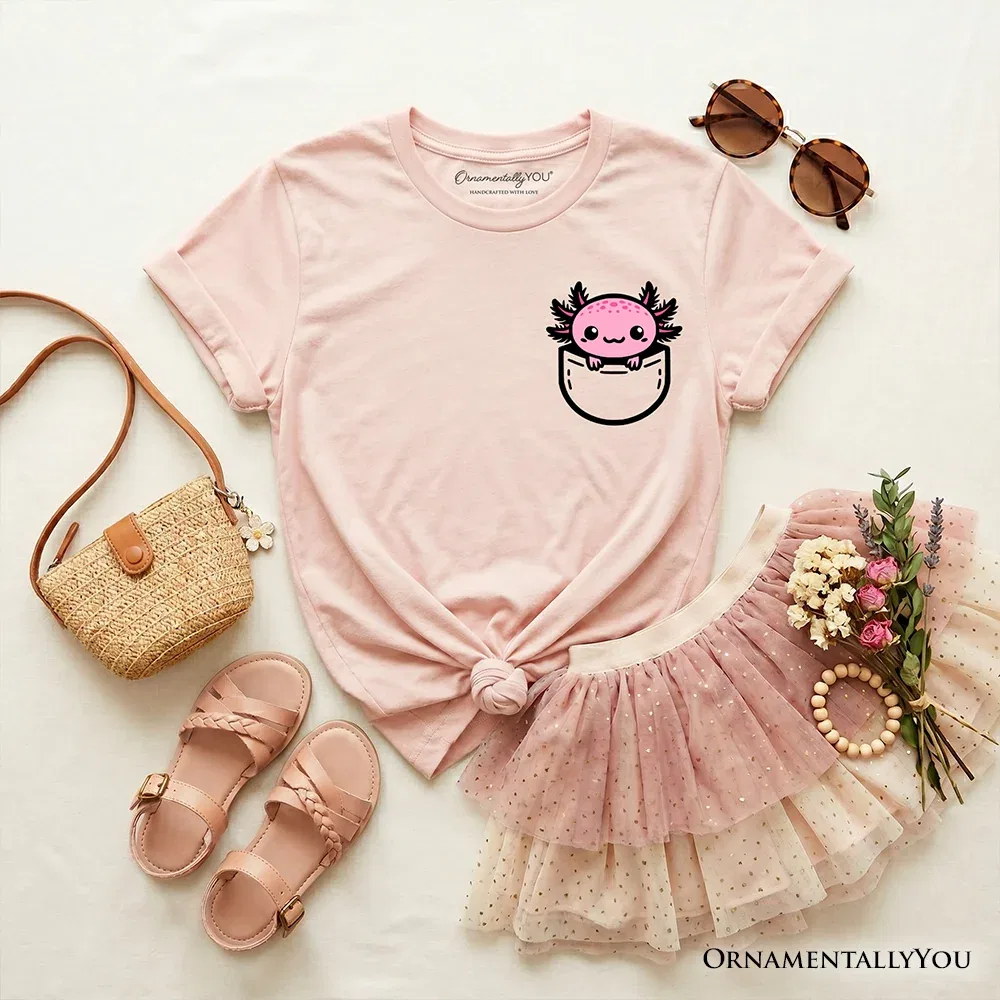 Детская футболка с принтом Axolotl OrnamentallyYou, Light Pink