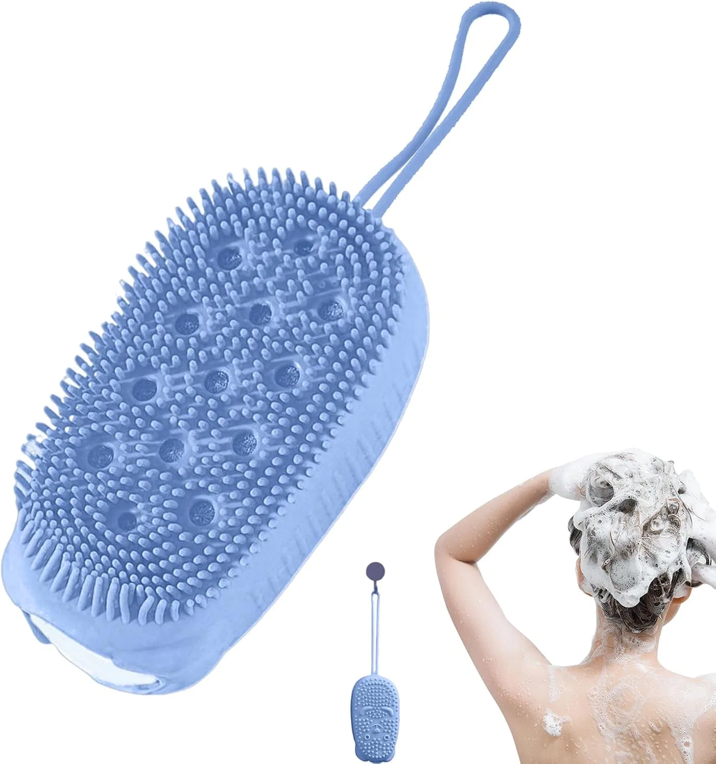 Силиконовая щетка для тела, двусторонняя, 48 г, Blue Generisch
