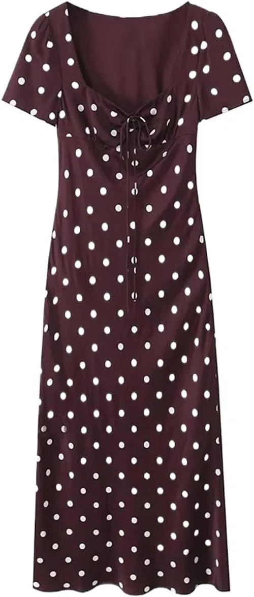 Женское повседневное платье с гороховым принтом Fit and Flare, Dot