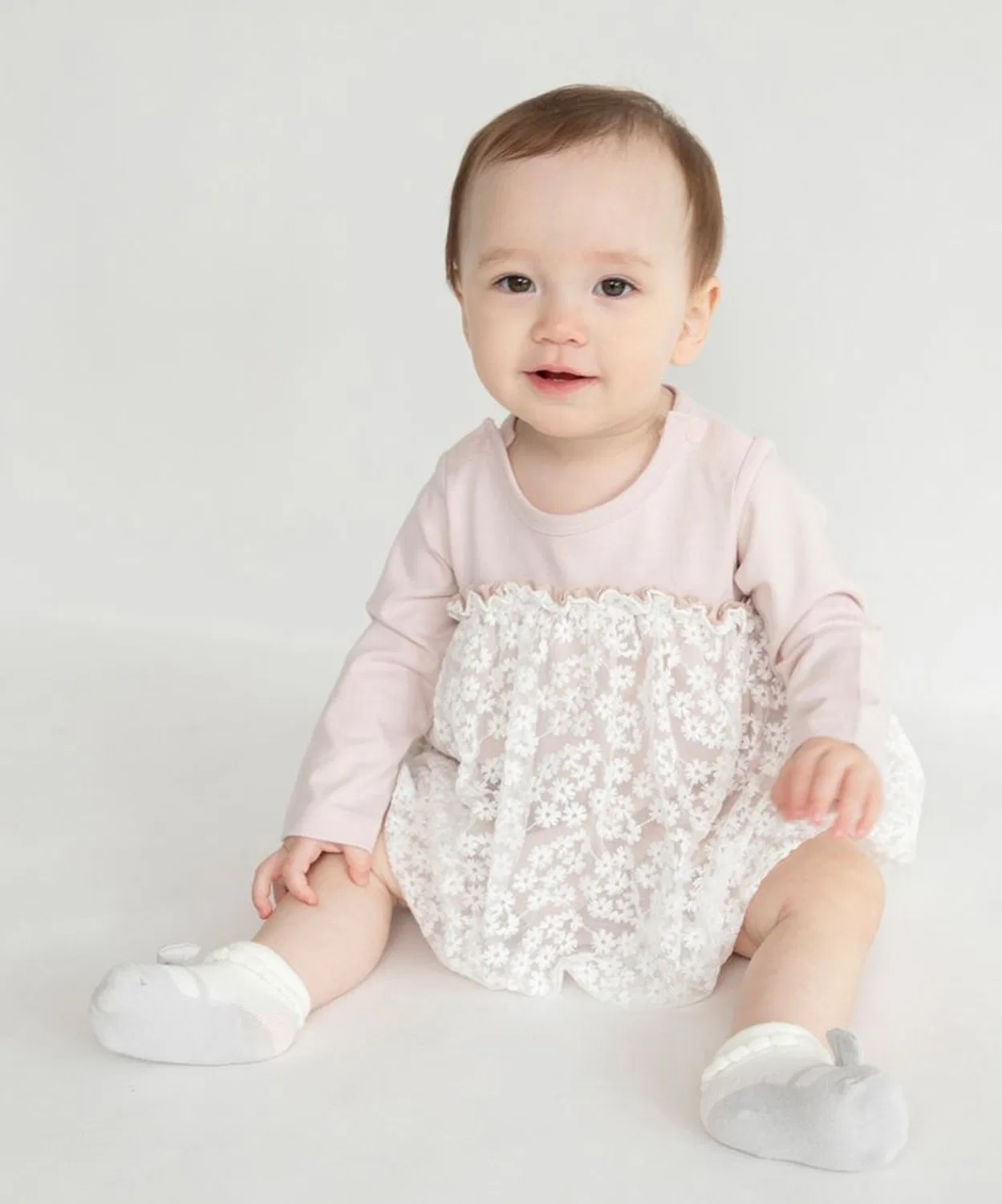 Детский комбинезон с юбкой из фатина, модель Flower, branshes, Pink