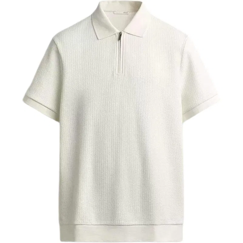 Мужское поло с воротником, средней посадки, Frosted White, ZARA