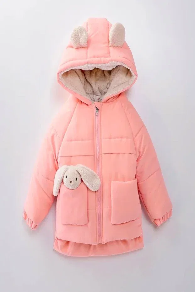 Детское зимнее пальто для девочек с капюшоном Dekubaby, Pink