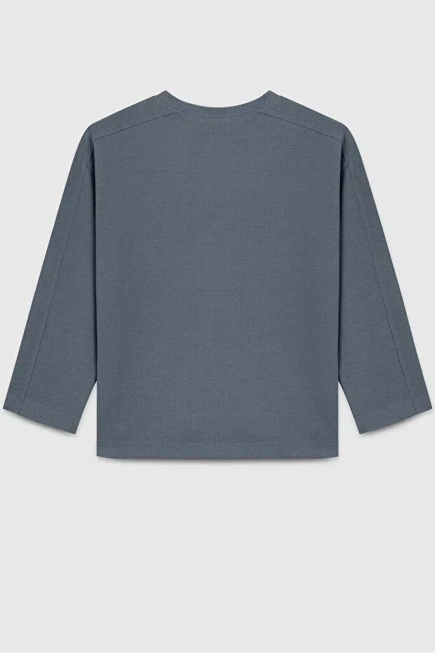 Детская футболка для девочек хлопковая United Colors Of Benetton, Blue-Antrasite — фото 2