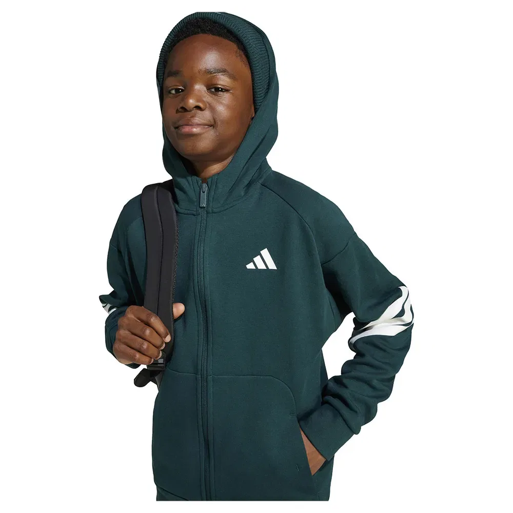 Толстовка на молнии Adidas Future Icons 3 Stripes Adidas, зеленый — фото 4