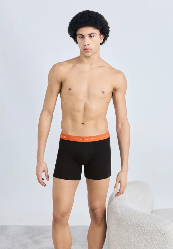 Комплект боксеров с эластичным поясом, 3 шт Tommy Hilfiger, черный/синий/оранжевый