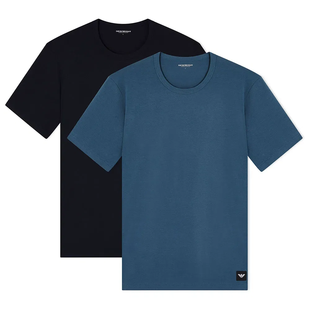 Мужской комплект из 2 футболок с коротким рукавом Emporio armani, Black