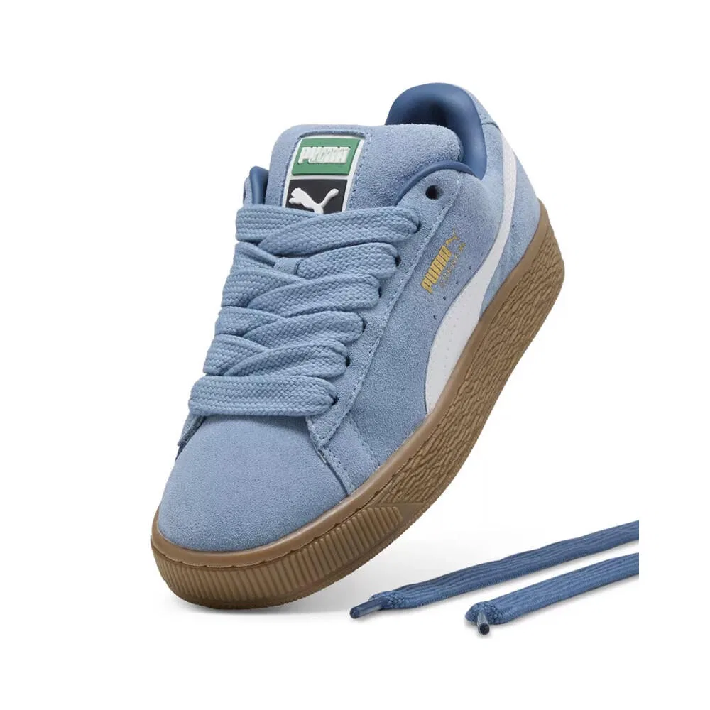 Детские кроссовки с утолщенной подошвой Puma Suede XL, Puma, Hellblau Weiss — фото 4