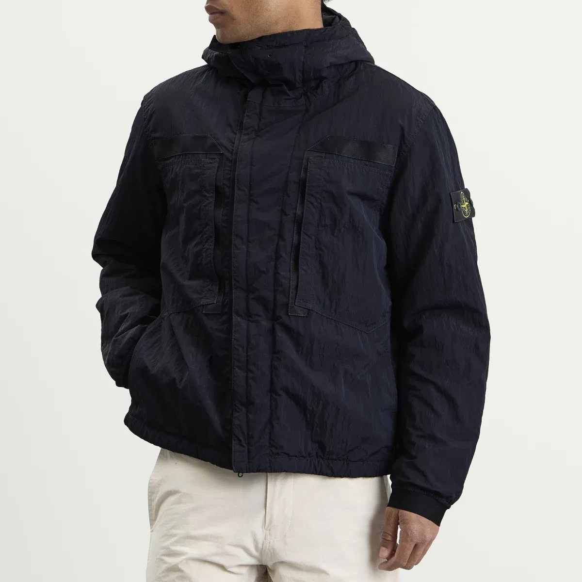 Куртка с капюшоном из нейлона Warp Rib Stone Island, Navy Blue — фото 2