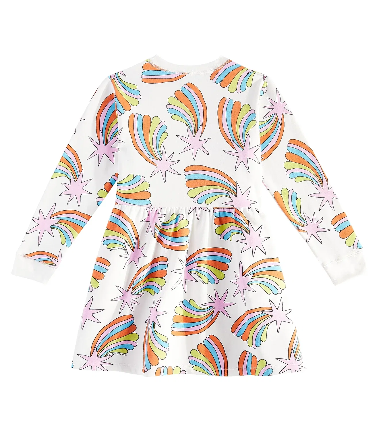 Платье из набивного хлопка Stella McCartney Kids, белый — фото 4