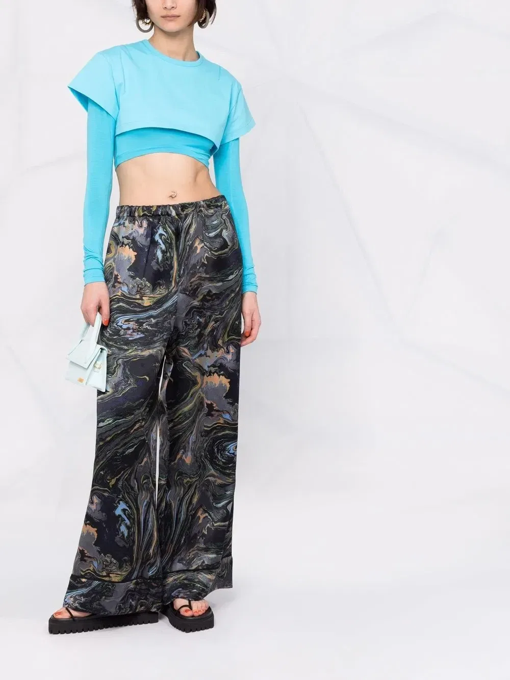 Многослойный топ Le Double T-shirt Jacquemus, синий — фото 2