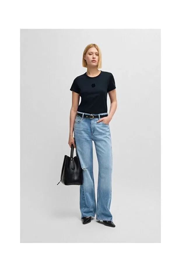 Женская футболка с круглым вырезом Boss, Navy Blue — фото 3
