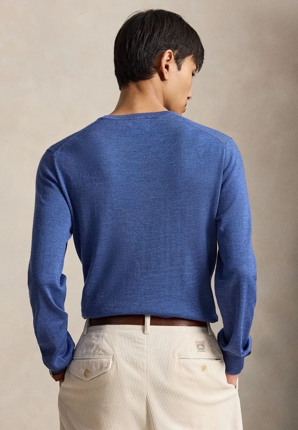 Шерстяной свитер с круглым вырезом, который можно стирать Polo Ralph Lauren, Clarity Blue Heather — фото 3