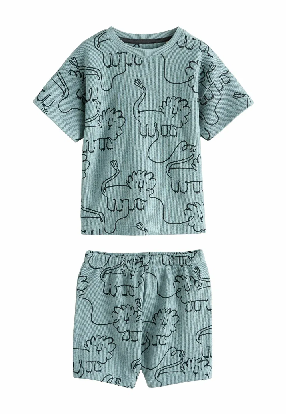 Пижама стандартного кроя, комплект из 3 коротких пижам Next, Blue Grey Linear Print — фото 4
