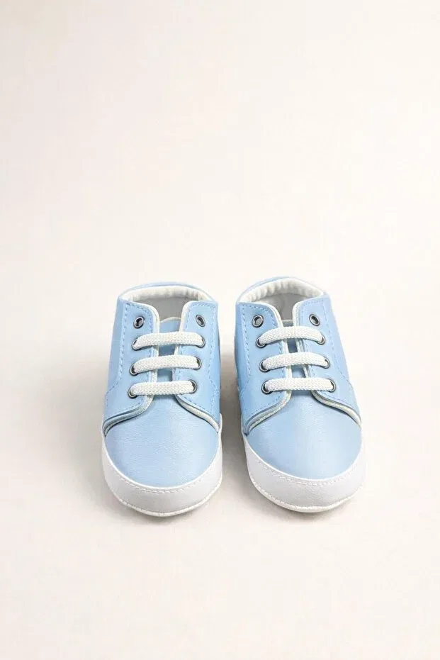 Детские пинетки для новорожденных с кожаным верхом Numix Baby Kids, Blue — фото 2