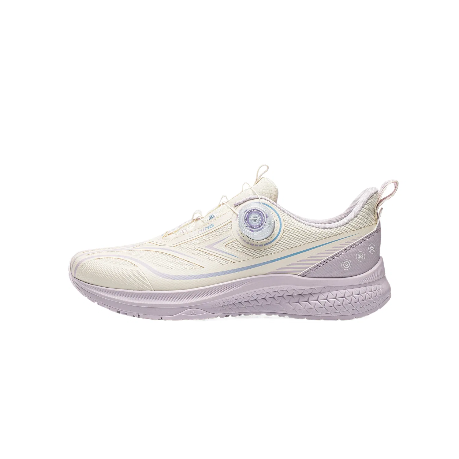 Детские беговые кроссовки с синтетической кожей Li-Ning YOUNG, Ecru/Cloud Purple