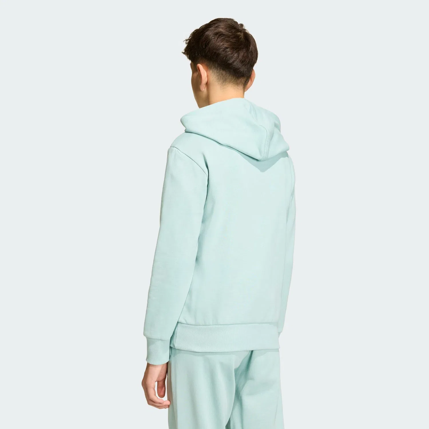 Мужское худи с принтом Slogan Fleece Adidas, Aquamaringrun Blau — фото 3