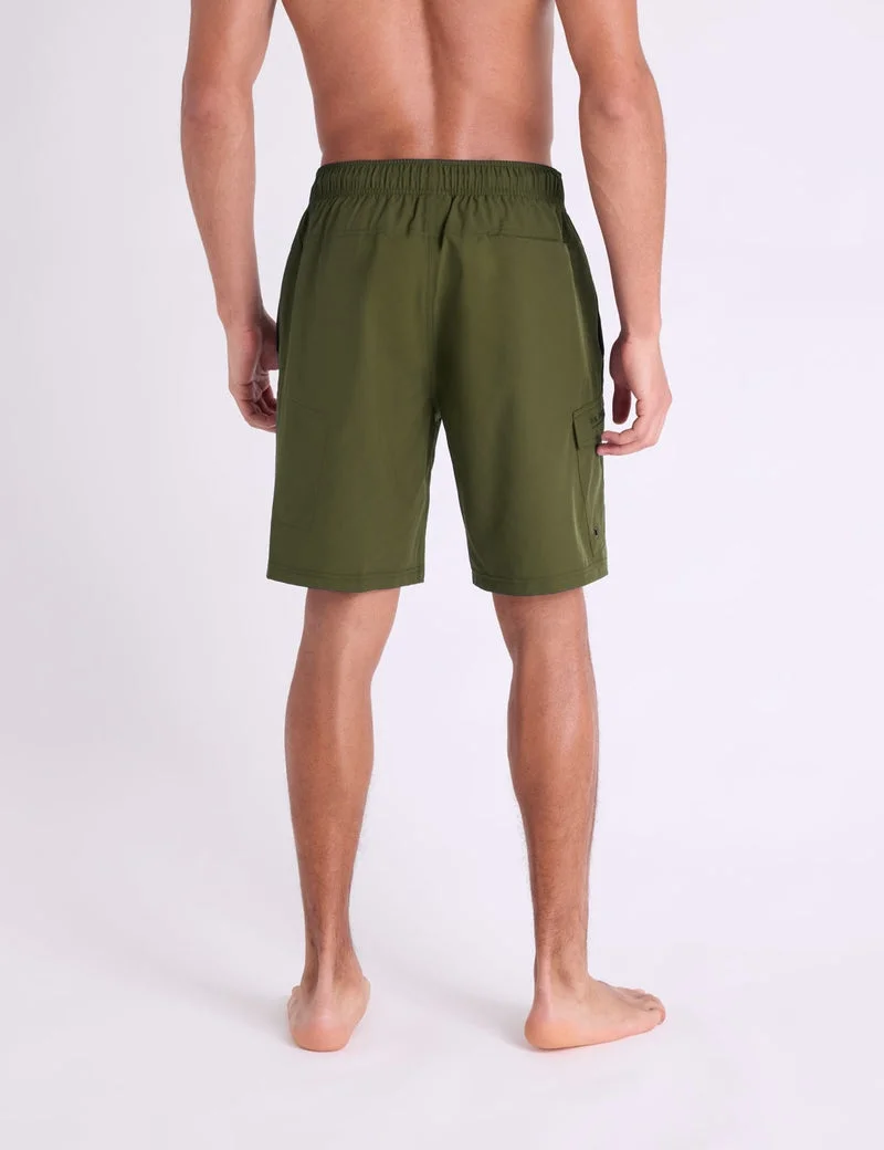 Мужские шорты для плавания U.S. Polo Assn. 8.5" Zip Cargo, зеленый — фото 2