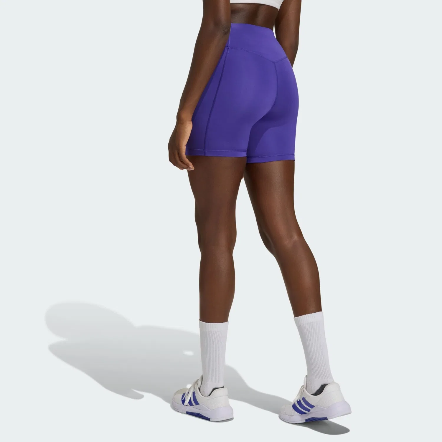 Узкие леггинсы Adidas Performance Omte Essentials фиолетового цвета — фото 3