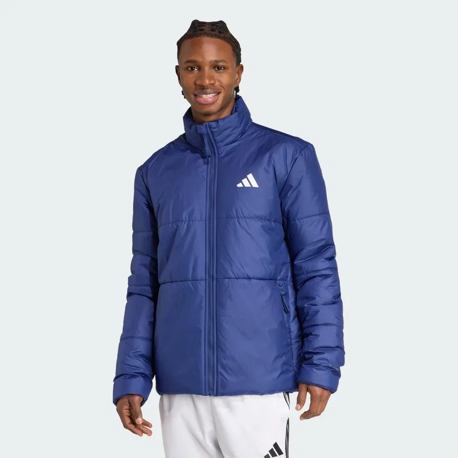Мужская утепленная куртка с принтом 3-Stripes adidas Sportswear BSC Climawarm, Midi, Синий