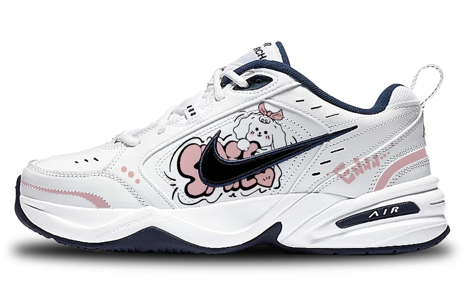 

Кастомизированные кроссовки Nike Air Monarch 4 Chunky Sneakers Unisex, розовый