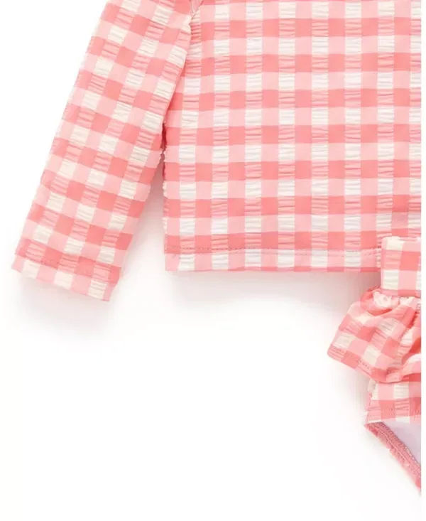 Детский комплект для плавания с длинным рукавом Purebaby, Pomegranate Gingham — фото 4