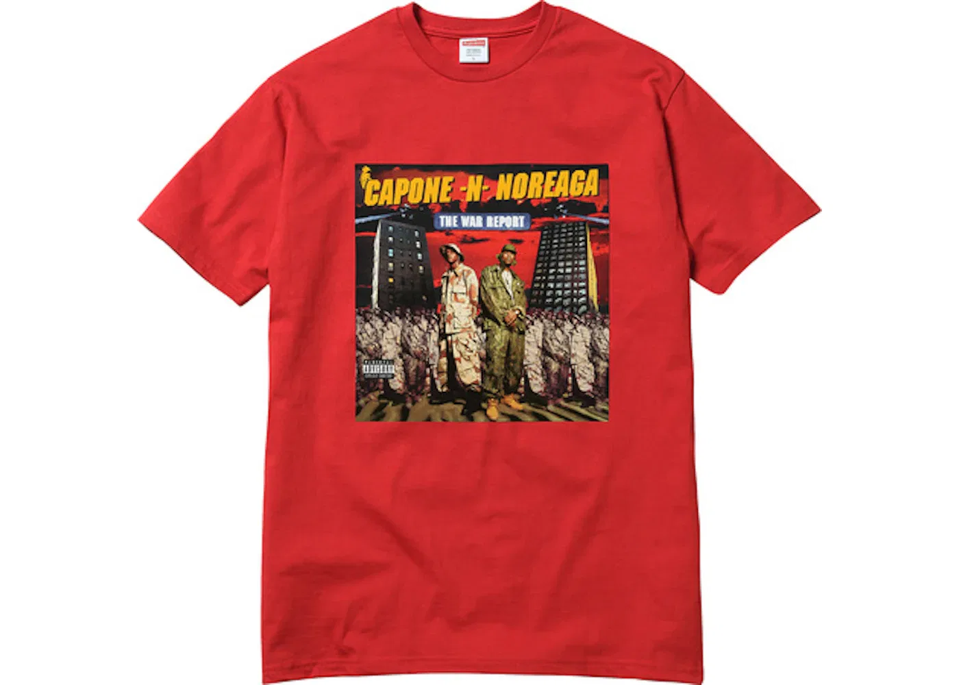 Мужская футболка с принтом Supreme The War Report Tee, Red