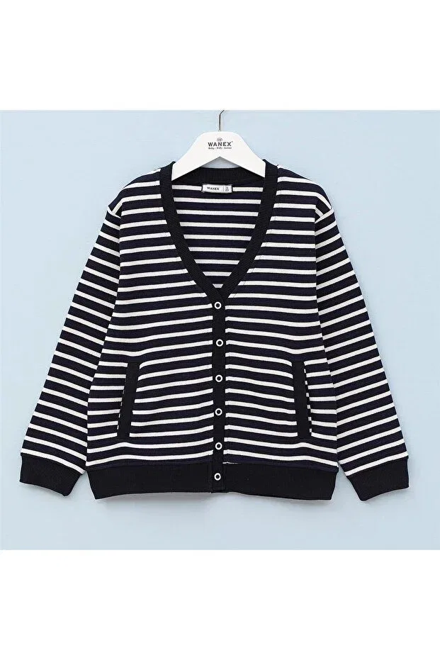 Детский кардиган для мальчиков в полоску Wanex, Navy Blue