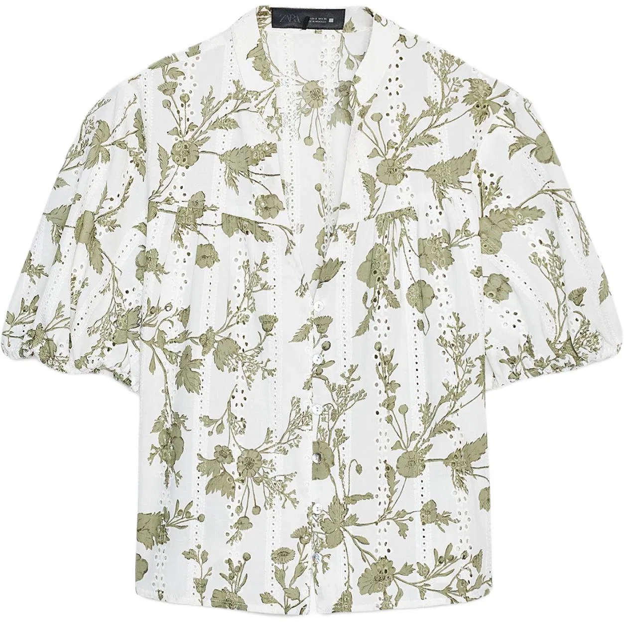 Женская рубашка с круглым вырезом Light Beige Yellow/Khaki ZARA