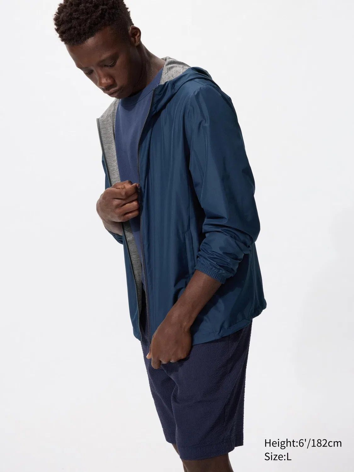 Парка Uniqlo, двусторонняя, темно-синий