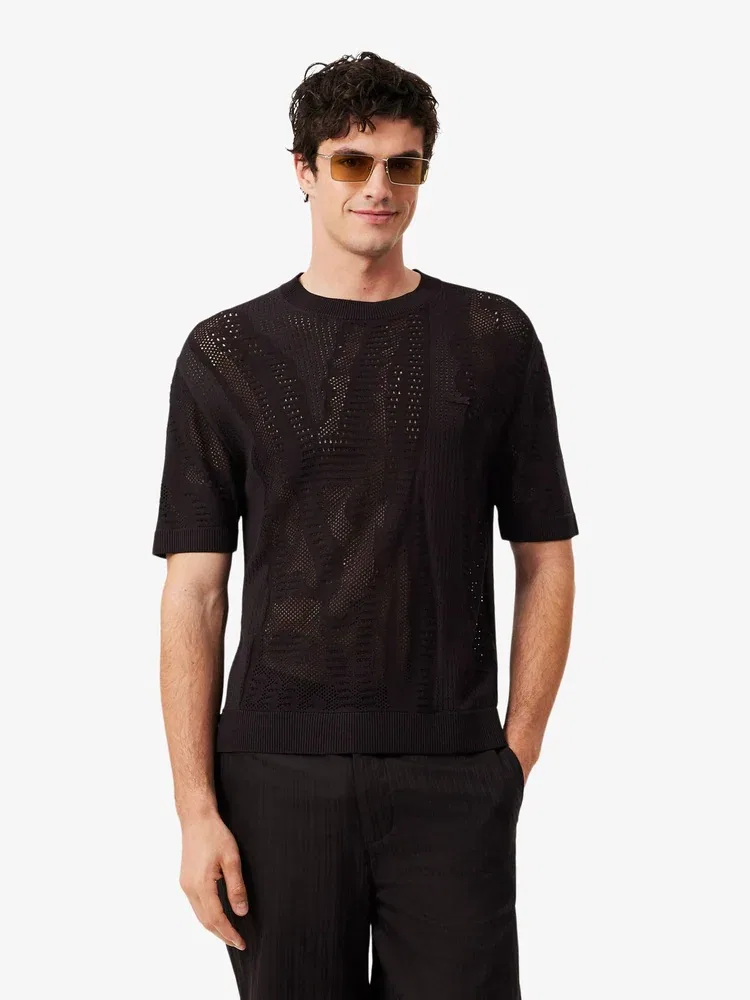 Пуловер с жаккардовым узором LACOSTE, Antique Gold