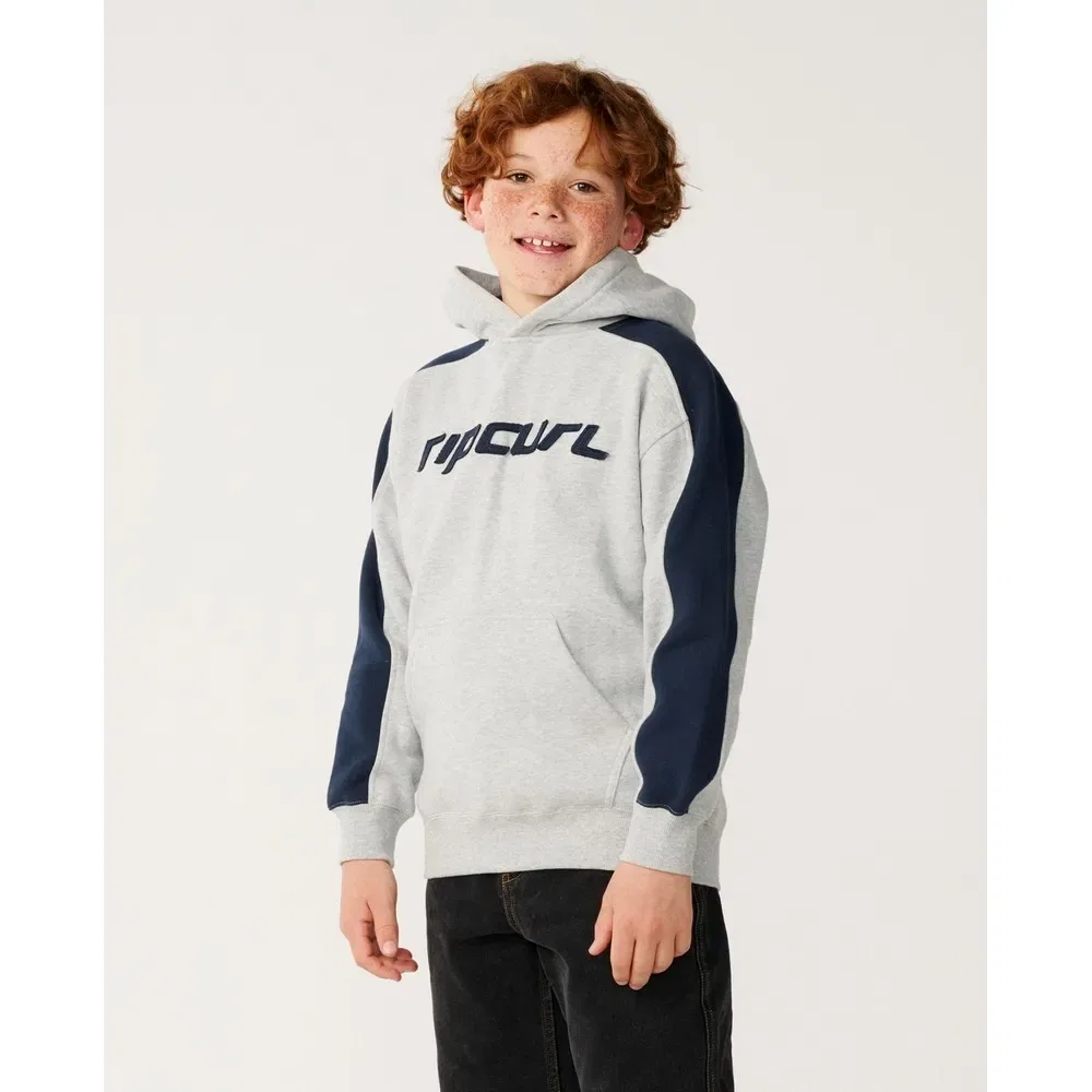 Детское худи на молнии с принтом Archive Panel Hoodie Rip curl, Grey — фото 4