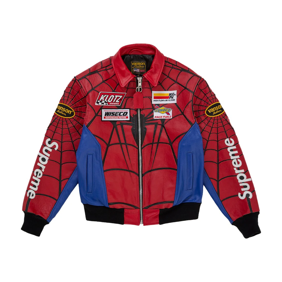 Куртка Supreme Vanson Leathers Spider-Man, мультиколор
