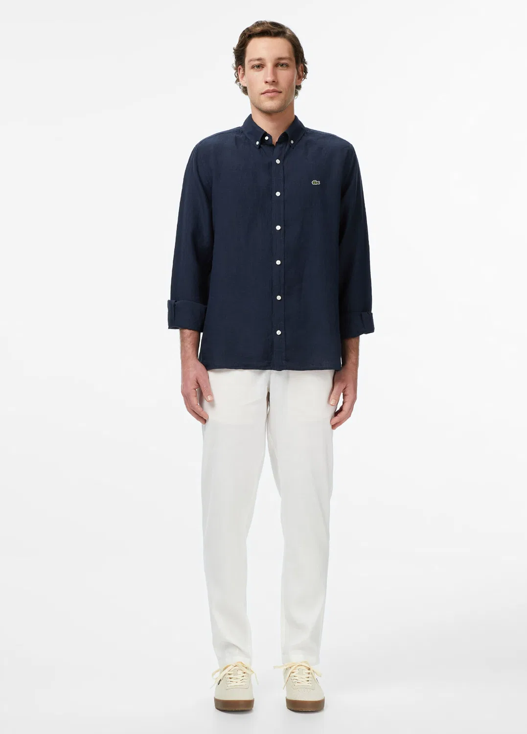 Рубашка Lacoste Regular Fit, льняная Lacivert — фото 3