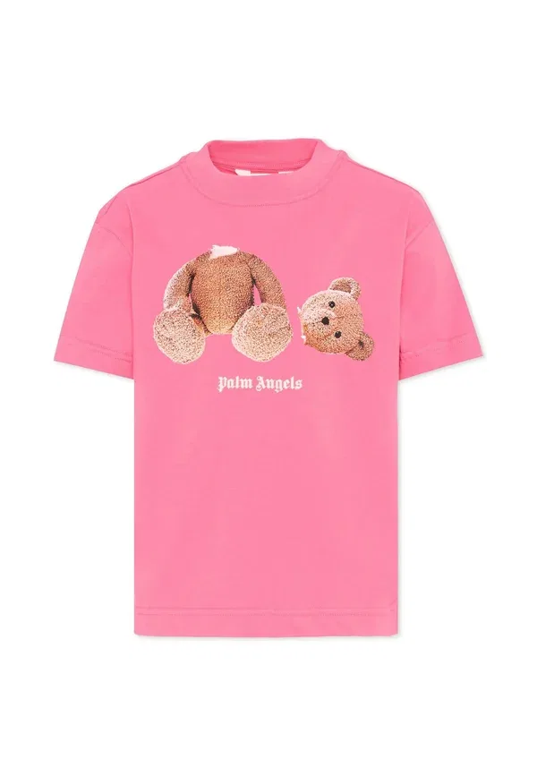 Футболка с принтом из хлопка Palm Angels, Fuchsia, фуксия